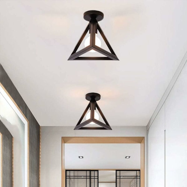 Taklampe Moderne Lysekrone Burform Taklampe Lysekrone Kreativ Jern Hengelampe E27 Metall Geometrisk Skjerm for Soverom Stue