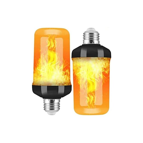 2-pakke E27 LED Flamme Lyspærer 4 Moduser med Gravitasjonssensor Flamme Lyspære for Innendørs/Utendørs/Bar/Fest Juldekorasjon (138x65mm)