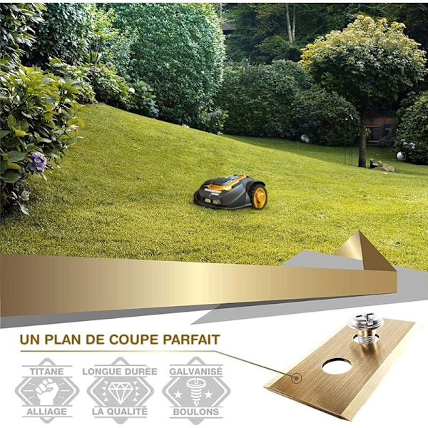 Paket med 30 Titanblad för Worx Landroid – Universal Ersättningsblad för Robotgräsklippare – Ersättningsblad för Gräsklippare – Tillbehör