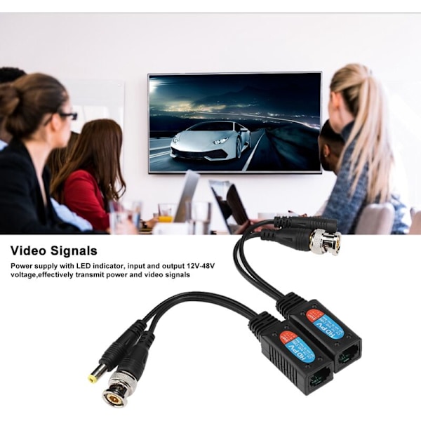 8MP CVI/AHD/TVI/CVBS Videotehobalun, Kierteinen Pari Lähetin-Vastaanotin 12-48V-