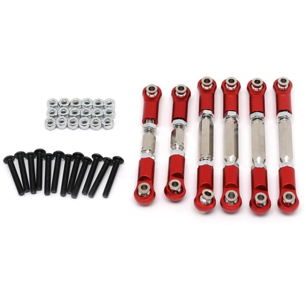 Metall Dragstång Länkage Set för 1/10 Arrma SENTON VORTEKS Big Rock RC Bil Uppgradering Delar, Röd