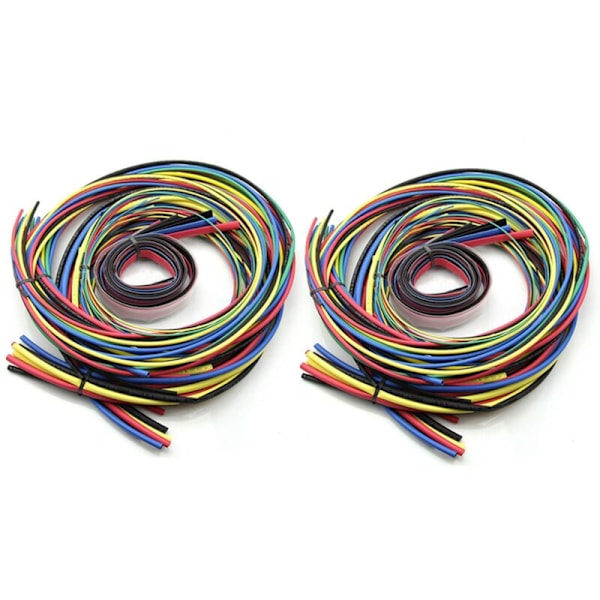 2X 55M/11 Storlekar Värmekrympslangssats Färgad Slang Hylsa Kabel 6 Färger