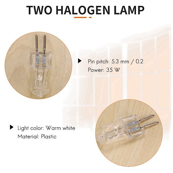 4 stk 220V 35W G5, 3-pin bi-halogen varm hvit