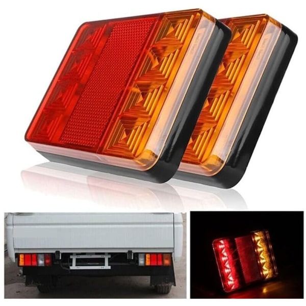 Tilhengerlys og reflekser, 2 stk 12V LED-baklys, multifunksjonelle baklys for traktortilhenger
