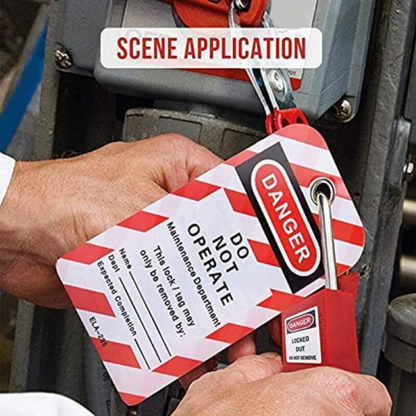 9 PCS Lockout Tagout Låse Tags Sæt - Lockout Låse Nøgle Forskellige Sikkerhed Hængelåse Lockout Station Lock Out Tag Out Kit