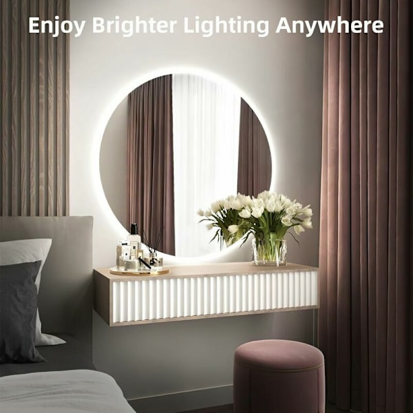LED-remsa 10M, 12V 6000K Neonvit Dimbar Ljusstark LED-remsa, IP65 Vattentät Silikon Klippbar Flexibel Neonbelysning för Sovrum, Kök, Dekoration