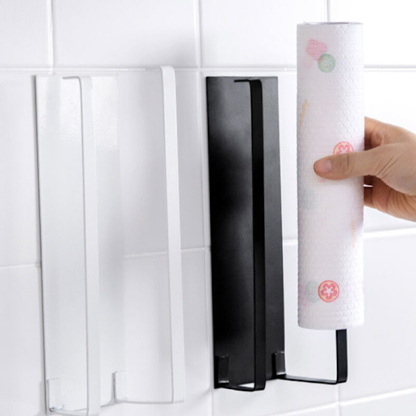 Keittiöpaperiteline Kylpyhuoneen teline WC-pyyheripustin Ripustimet Kotivarasto Paperiteline Organizer Musta