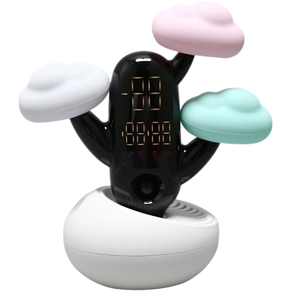Smart Digital Alarm Cloud Clock Lyd Temperatur Glødende Bordure Hjem Unisex 1800Mah 3W Dc 5V (Hvid)