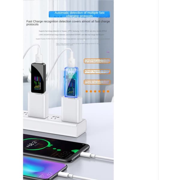U96P 13 i 1 USB DC Tester Digital Voltmeter Spænding Volt Amperemeter Detektor Oplader Indikator Måler, Sort