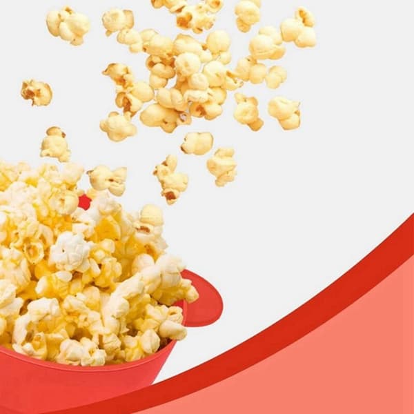 Popcorn-popper med lock - hopfällbar popcornbehållare i silikon