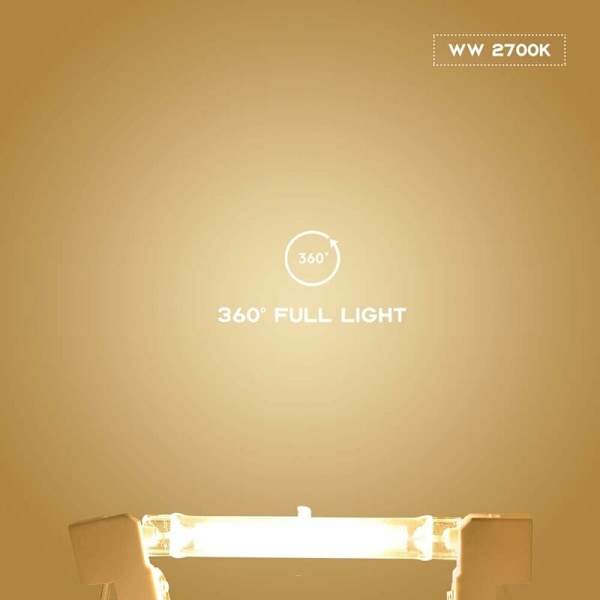 5W R7S 78MM LED J78 COB Filamentlampa, 500 Lumen 360 Grader, Halogenlampa 30W 48W 50W Ekvivalent, Perfekt för Hem, Kök, Rum, Balkong, Kontor,