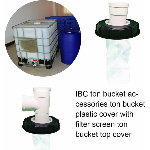 IBC lågfilter IBC tank tilbehør nylon filter låg 165mm med net filter ler tønde topdæksel til IBC regnvandstank