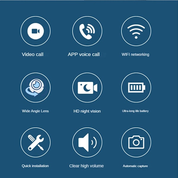 Smart Visuell Dørklokke Trådløs WIFI Dørklokke Smart Sikkerhets Dørklokke Kamera med Natt Syn Real-Time Overvåking