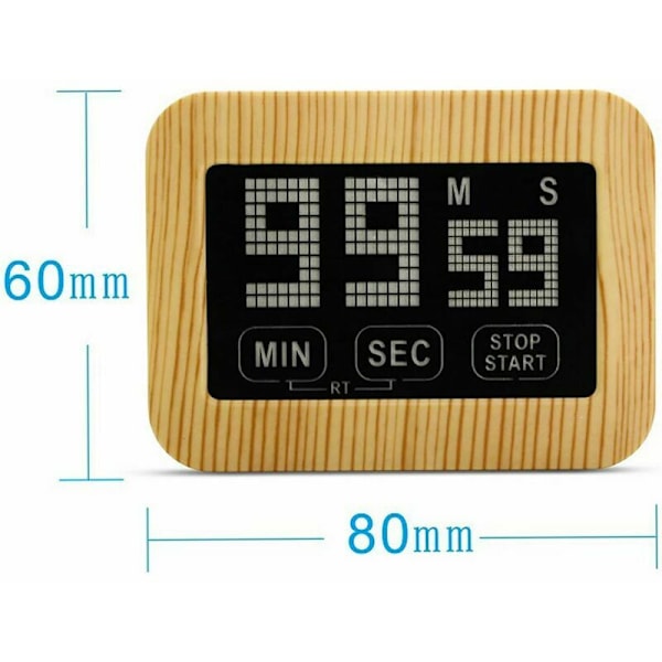 Lysende Køkken Timer, Magnetisk Timer, Digital Touch Screen Timer, Kraftfuld og Nedtællingstimer med LCD Touch Screen, Magnetisk Timer til Køkken