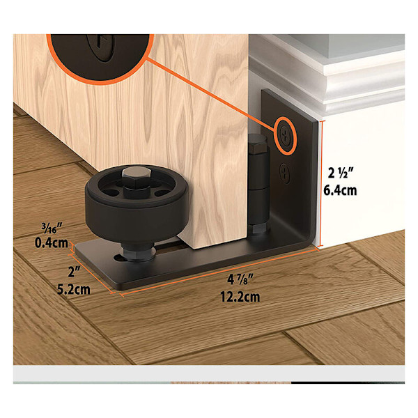 Multifunktionell Dörrbottenguide för Skjutdörrar - Justerbar Rullguide (1-pack)