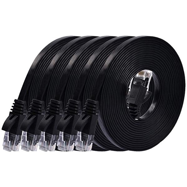 6 rullar 3 meter kabel 98FT CAT6 seriell kabel UTP koaxial RJ45 LAN kabel jumper svart