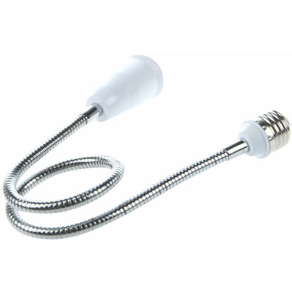 E27 Lamp Bulb Flexibel Förlängningsadapter Konverter (Vit, 60cm)