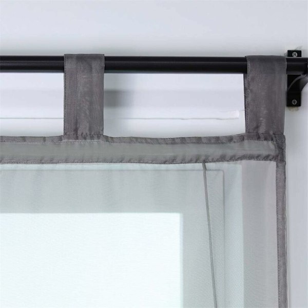 Romersk rullegardin med spenner Gardin Kjøkken Romerske Nyanser Transparent Spenne Moderne Rullegardin Gardiner Grå Voile LxH 120x155cm 1 stk