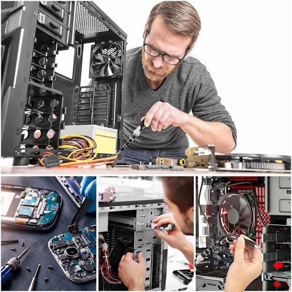 135-i-1 Precisionsskruvmejselset - Reparationsverktygssats för telefon, bärbar dator, PC, glasögon, små skruvmejslar med magnetisk minnesmatta