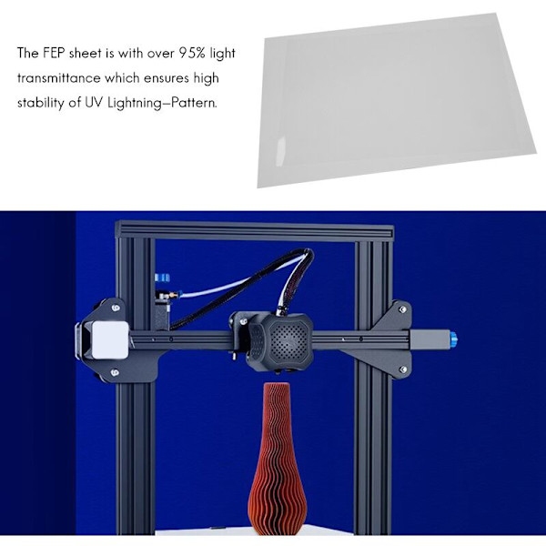 2 kpl FEP-kalvoa MONO X- ja UV DLP LCD -hartsi 3D-tulostimille 260X180X0.15Mm