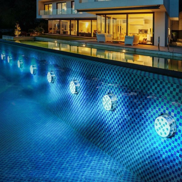 Stor sugekop swimmingpool lys vandtæt fiske tank lampe undervandslampe, 8.5cm13 lampe sugekop model + 21 knap trådløs fjernbetjening-