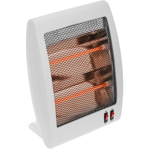 Bärbar platt kvartsvärmare 2 element 400/800W anti-tipp