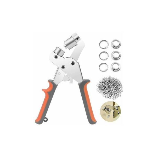 Öglettplacerare, Professionell Öglettstansset med 100 st (Inner Ø 10 mm) Metallöglor för Lädertyg Presenning Gardin PVC Cisea