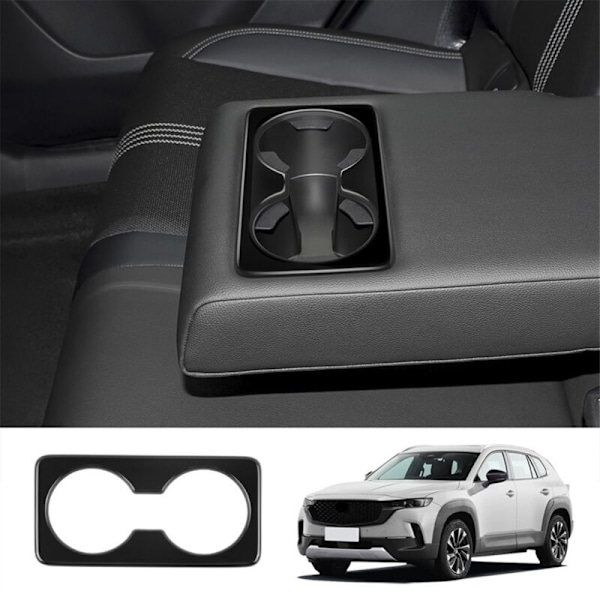 For -50 CX50 2023 American Version Car Gloss Black Rear Seat Cup Holder Panel Trim Frame