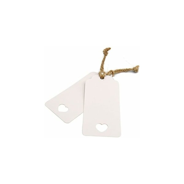 200pcs Kraft Paper Tags Kraft Card Tag for Wedding/Christmas/Birthday Gift, Luggage, with 60m Jute Twine (White) -
