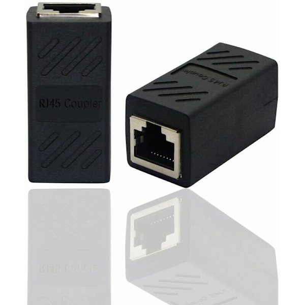RJ45-kobling, Ethernet-kabelforlængelse tilsluttet til hun-LAN-adapter til hun-forlængeradapter, er kompatibel med Cat7 Cat6a Cat5a-netværk (5