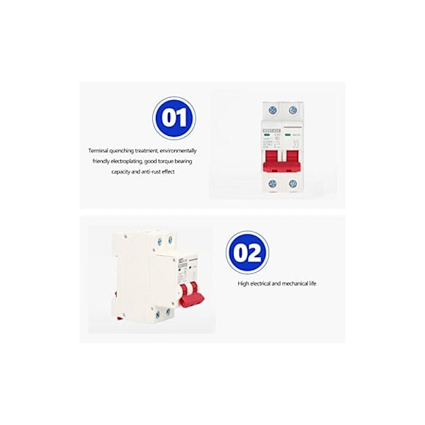 ,2P 1000V 40A Miniature DC-afbryder Solcelle-PV-system DC-afbryder Isolator DIN-skinnemonteret Afbryder DZ47-63Z C40 DC-afbryder
