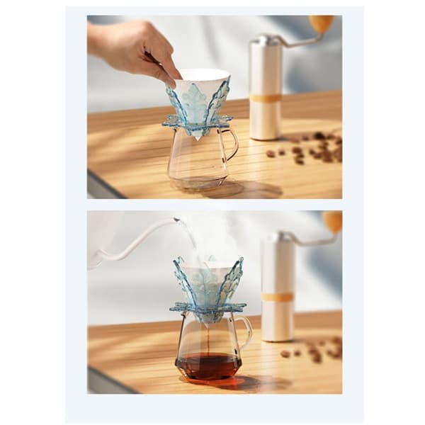 Snöflinga Kaffe Filterkopp V 60 Hand Punch Kaffe Filter Plasttratt Fällbar Kopp Kaffe Hand Punch Pot, Rosa