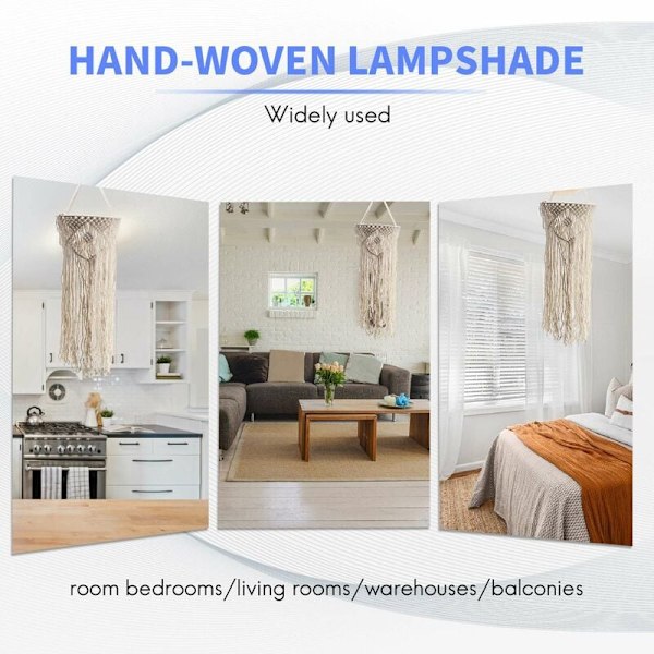 Håndvevd kvast taklampe Bohemian soverom og bad taklampe varm hvit