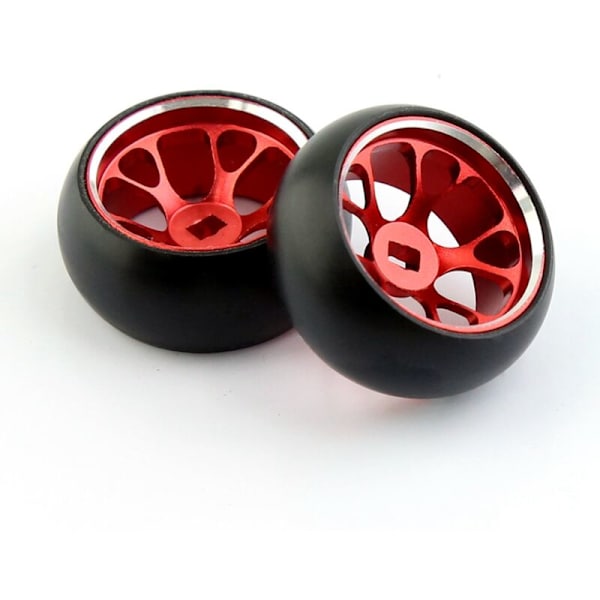 Hårda plast drivdäck däckfälg metallhjul för 284131 K969 K989 Mini-Z 1/28 RC bildelar, röd