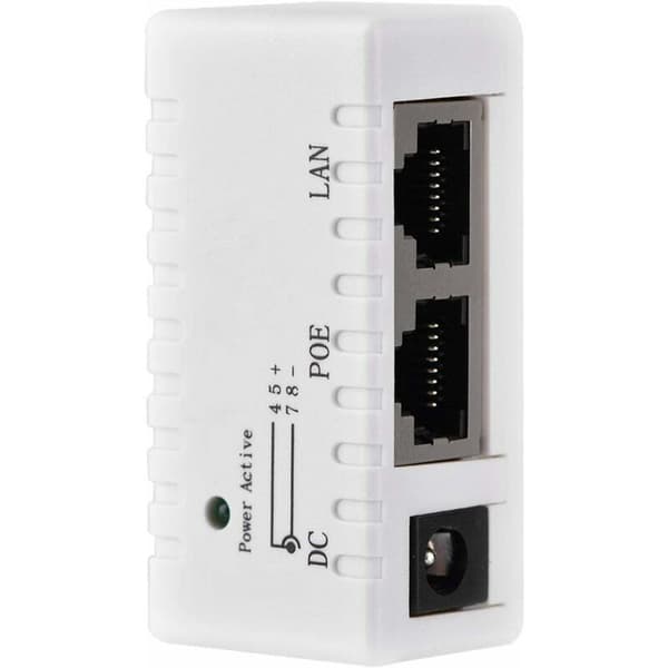 Power over Ethernet Injektor Adapter til POE Splitter til LAN Netværk (Hvid)