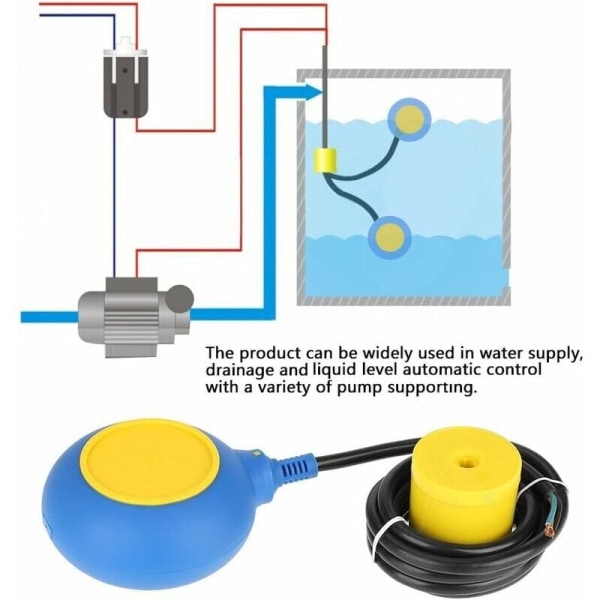 Kelluva kytkin vedenpinnan ohjaussäiliö 2 metriä pyöreä 220V