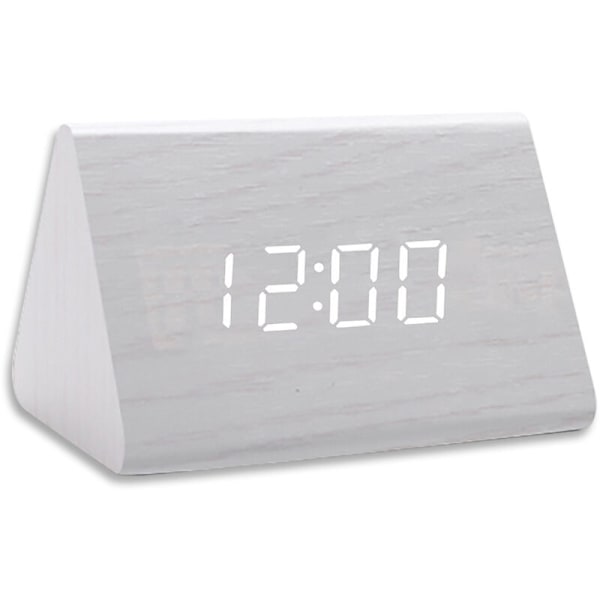 Digital väckarklocka, LED-digital väckarklocka, Digitalt bordsklocka med 3 alarm, USB-laddningsbar, Justerbar ljusstyrka och volym