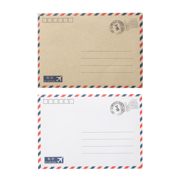 Vintage luftpost brevpapir papirsæt, vintage flyselskabsmodel konvolut brevhoved dobbeltsidet og foret papir