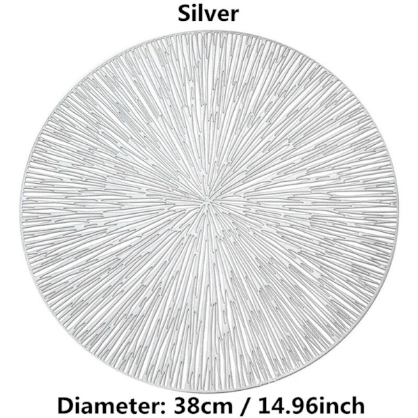 4 kpl pyöreät ruokailualuset Ravintola Ontto PVC Aterian koriste Anti-Hot Mat Ruokapöytä Line Mat Steak Plate Pad Kultainen