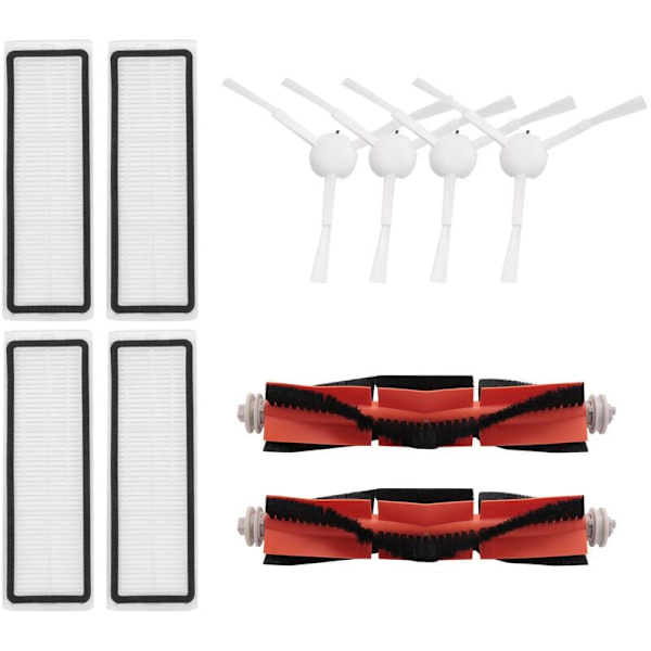10 stk. Hovedbørste Sidebørste Filter for Xiaomi Mijia 1C STYTJ01ZHM Robotstøvsuger Reservedeler Tilbehør