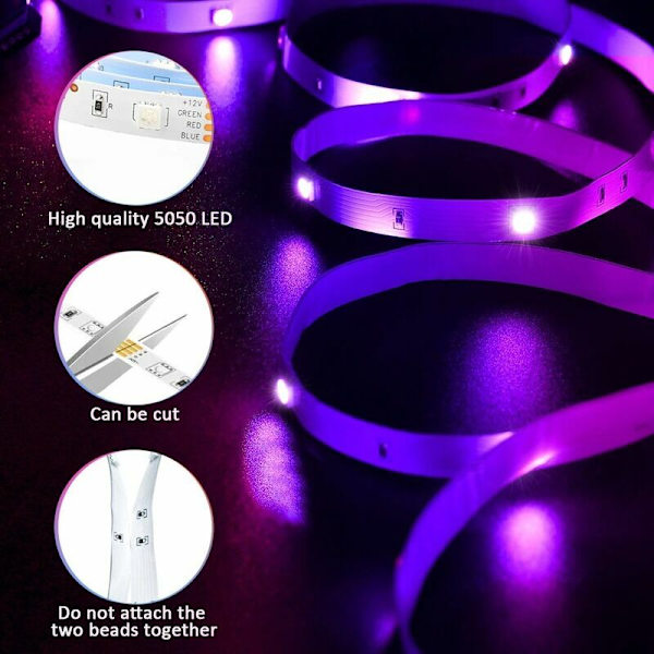 LED-valonauha - 25m Vesitiivis Ulkovalaistus LED-valonauha, Ulkovalaistus LED-valonauha, Itseliimautuva RGB Ulkovalaistus LED-valonauha Älysovelluksella, Ulko