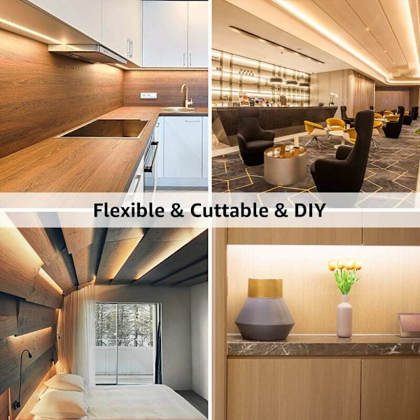 10M Dimbar LED-stripe, Varmhvit LED-stripe 3000K 600 SMD 2835 LED-er, 12V Selvklebende LED-stripe med Dimmer, Kontakter + Transformator, Interiør Li
