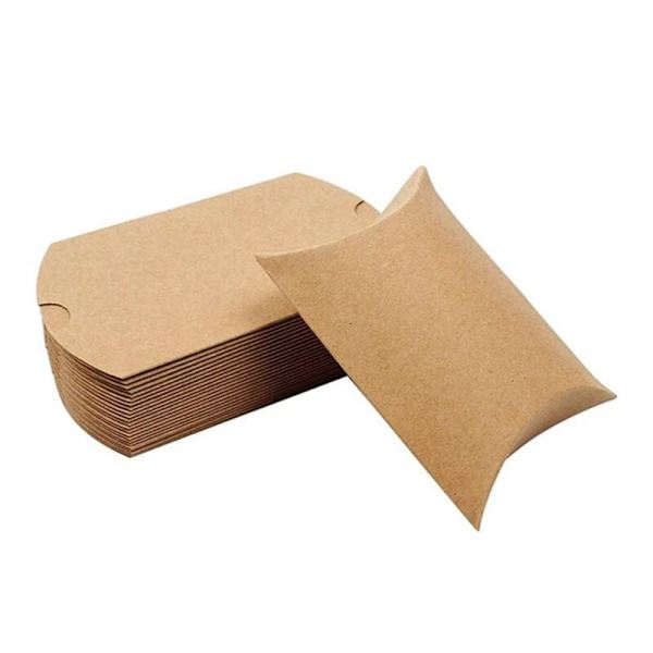 100 Kraft Pappers Kuddförpackningar, Godisaskar med , Jul och Halloween Bröllop Presentförpackningar