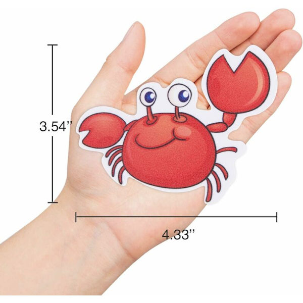 Liukumattomat kylpyamme-tarrat, 20 merieläintä, 10 cm, turvallisuutta kylpyammeessa ja suihkussa, liukumattomat tarrat