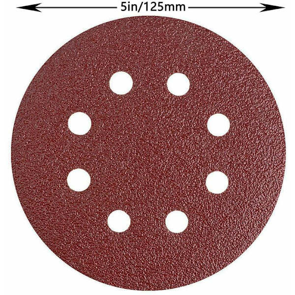 80 st Slippapper, 125mm Slippapper Korn 8 Runda Hål Slippapper, Slippapper för Slipning 40/60/80/100/120/150/180/240/320/400 för Slipning/P