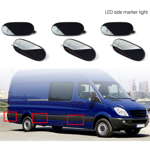 6X LED Dynamiske Sidemarkør Blinklys Indikatorlys til Sprinter W906 2006-2018 2006-2016