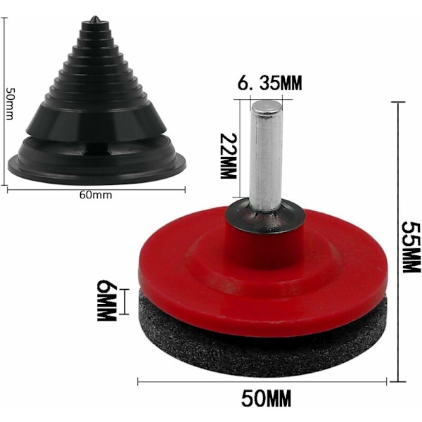 4 stk.gressklipperblad-sliper Universal gressklipper-slipertilbehør for gressklippere med 1 stk. bladbalanseringssett, 50 x 47 mm