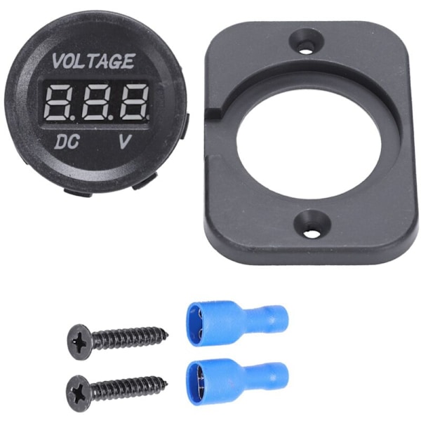 4x 12V-24V Svart Vattentät Spänningsmätare Voltmeter Motorcykel LED Digital Display