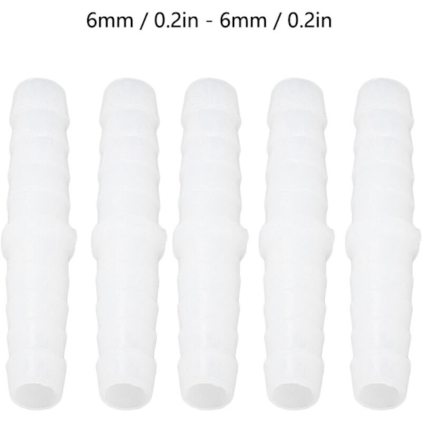 10 stk. Plastikrør Barb Fitting lige lige Barb Splicer Mender Joint Union Adapter 6-6mm