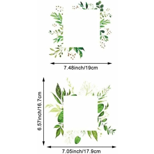 Vihreä lehden muotoinen kytkin tarra 2 kpl Irrotettava kasvi valokytkin koriste tarrat DIY seinä taide tarrat